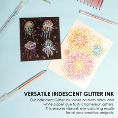 Grabie 42 Glitter Gel Pen Set, 18 Iridescent24 Essential Color Pens, Smooth R…