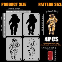 FINGERINSPIRE 4PCS Layered Astronaut Stencils for Painting 8.3×11.7inch Large…