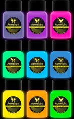 Glow in the Dark Acrylic Paint Set – 9 Neon Fluorescent Colors for Canvas, Wo…