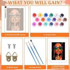 Fashion Portrait Paint by Numbers Kit for Adults Beginner, Trendy Lady Adult …