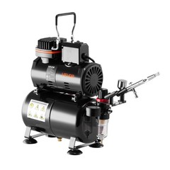 VEVOR Airbrush Kit Air Brush Kit 1/6 HP Air Compressor Tank 1 Airbrush 3 Tips
