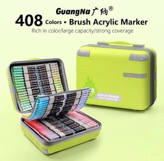 Guangna 408 Acrylic Paint Marker Soft Brush Tip Direct Liquid Ink Control Sealed