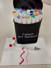 Caliart Dual Tip Alcohol Markers 24 Count In Carrying Case