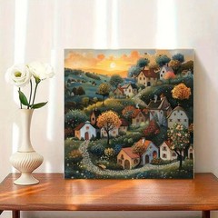 House Landscape Diamond Art Kits for Adults,5D Diamond Painting Kits for Beginne