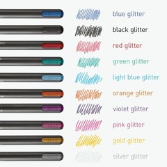 Glitter Gel Pens, 10 Count, 10 Assorted Colors, 1.0 mm Bold Point, Smooth Wri…
