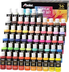 ABEIER Acrylic Paint Set, 56 Colors 2 Fl Oz (Pack of 56), 56colors