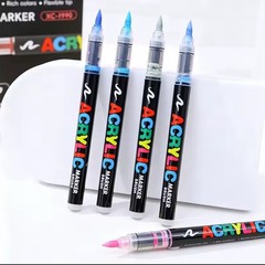 High ink capacity Brush Tip Liquid Roller Acrylic Paint Marker Pens