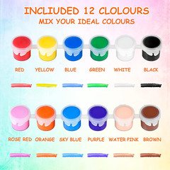 10 Pack Mini Acrylic Paint Set,12 Colors Acrylic Paint Strips for Kids&Adults Cr