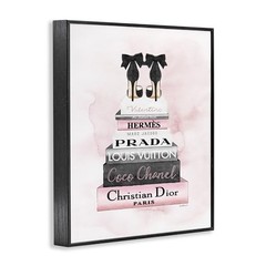 Heels Pink Silver Bookstack Glam Fashion Design, Designed by 20″L x 16″W