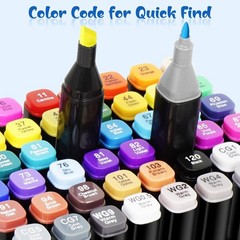 Professional Dual-Tip Alcohol Markers Set – 80 Colors for Drawing & Sketching