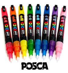 💥NIB💥 Uni POSCA PC-3ML Water-Based Paint Markers 8-Color Set [GLITTER COLORS]