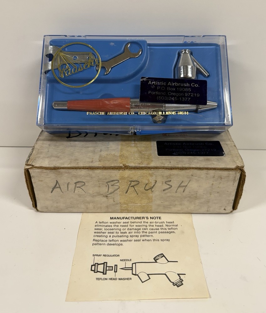Vintage paasche Airbrush VL Set Kit In Box With Accessories Paint VL#3