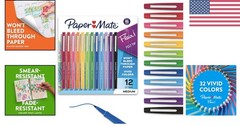 Vibrant Flair Felt Tip Pens, 12-Count Assorted Colors – Ideal for Arts & Crafts