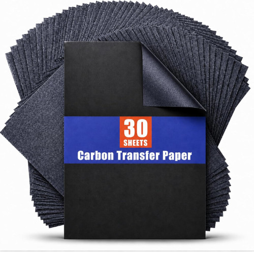 Carbon Paper for Tracing Transfer-Paper Pad, 30 Pcs Black Graphite Copy Paper fo
