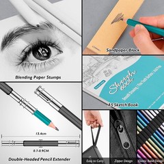 73Pcs Art Supplies Drawing Kit Sketch Pencils Set Adults Gift | 73-Piece Art …