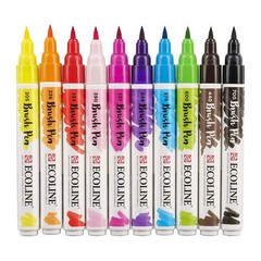 Brush Pen Set 10 Bright Colors 11509803 Calligraphy Drawing Markers 10 PCS