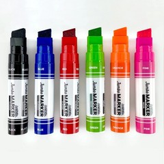 Jumbo Chisel-Tip Markers for Adults &Teens, Pack of 6