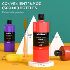 14 Colors Large Bulk Acrylic Paint Set 16.9 oz,500 ml Rich Art Painting Suppl…