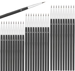 Anezus 30 Pcs Tiny Detail Paint Brushes #0 Fine Set #0, Black