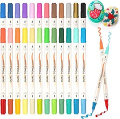 Shuttle Art 48 Colors Dual Tone Acrylic 1 Count (Pack of 24), gold, silver)