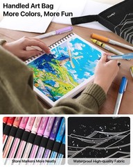 JusArt Acrylic Marker 48 Colors Water Based Paint Pens Set