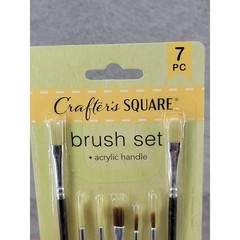 Crafters Square 7 Piece Paint Brush Set Acrylic Handle Black 167456-1912