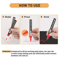 Tire Marker Paint Pens 8 Pack White Red Oil Based Waterproof Quick Drying