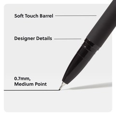 Midnight Black Felt Tip Pens Set Of 12 Bold Writing For Office And School