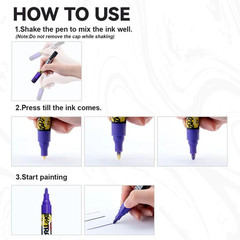TRANSON 12 Colors Permanent Paint Markers Oil Based Waterproof Medium Tip