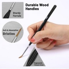 Fine Detail Paint Brushes Set of 9 Micro Point Miniature Brushes for Precision