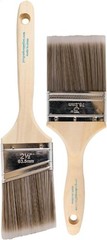 Paint Brushes Pro-Grade 2pc Synthetic Bristle Wood Handle Acrylic Oil Latex Set