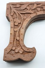 2 Vintage Carved Wood Easels Picture Plate Displays Stands India 7” 9”