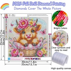 Highland Cow Diamond Art Kits for Adults- 5D Diamond Painting Kits for Adults, C