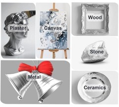 Liquid Silver Leaf Paint, Water-Based Silver Gilding 100ml & Gloss Varnish 10…
