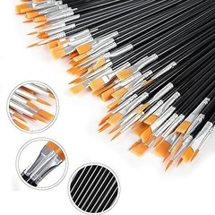 200 Pcs Small Paint Brushes Set – Nylon Hair Flat & Round Acrylic Craft Brushes