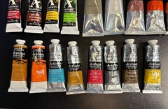 Lot of 17 Oil Paint Winsor & Newton, Grumbacher, Master’s Touch Various Colors