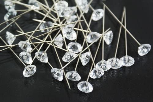 CalCastle Crystal Diamante 1″ Pins for Floral Craft Bouquet Bling 200 pcs/Box (