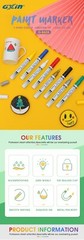 GXIN White Paint Pens (12 Pack), Opaque Paint Pens, Oil Based and Water-Proof
