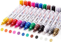 12 Colors Paint Pens Paint Markers, Oil Based Permanent Markers |