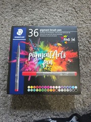 STAEDTLER Pigment Arts Brush Pen Assorted Basic Colours, 36ct