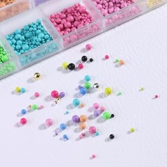 3D Mixed Sizes Nail Art Studs Nail Charms Colorful Mini Metal Colorful Beads