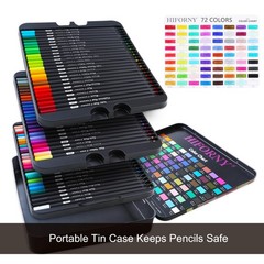 75 Pack Premium Black Edition Colored Pencils for Adults Coloring – 72 Colori…