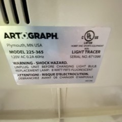 ARTOGRAPH 225-365 Light Tracer Art & Craft LIGHT BOX 12″ x 10″ Works! Tested
