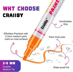 Black Paint Markers, 3 Pack Oil-Based Waterproof Quick Dry Permanent Paint Pen