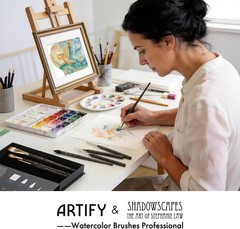 Artify Watercolor Brushes, 8Pcs Watercolor Brush Set Professional Bionic Hair