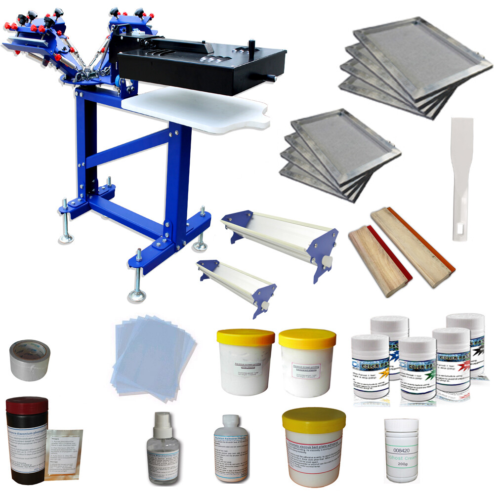 Screen Printing Starter Hobby Materials Kit Press Machine Attach Flash Dryer