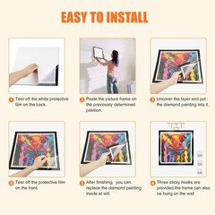 NAIMOER Upgraded 2Pack Diamond Painting Frames for 13.7×13.7in, 35x35cm Black