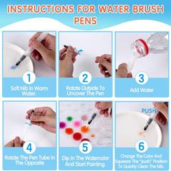 28 Metallic Colors Washable Watercolor Paint Set, with 3 Brushes Pen | watercolo