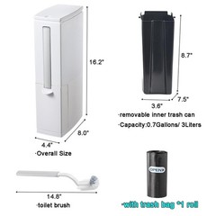 Slim Bathroom Trash Cans with Lid 4.4 Inches Wide/0.7 Gallons(3 Liters),Small…