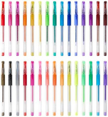 GLITTER Rollerball GEL PENS, 30 Sparkling Colors with Soft-Grip Comfort, XL Ink